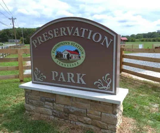 Preservations Park's Entrance Sign
